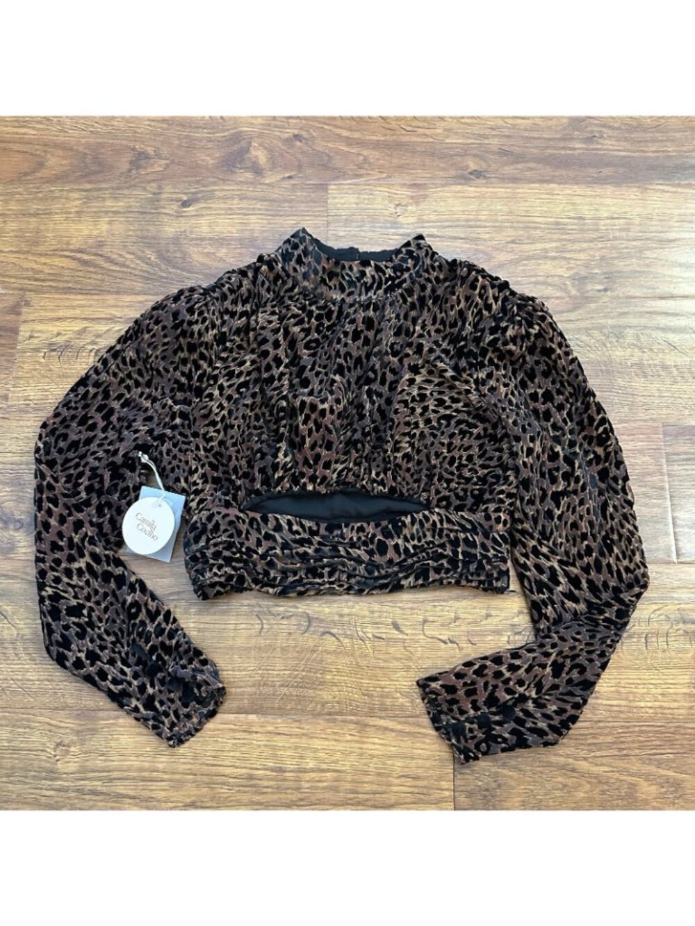 NWT Camila Coelho Kristi Top in Brown Leopard - Picture 3 of 8
